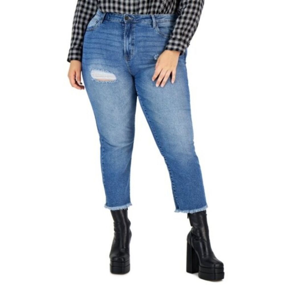 NWT Celebrity Pink Size 24 Blue Relaxed Fit Straight Leg Jeans